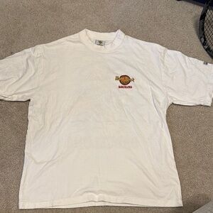 Hard Rock Cafe Barcelona White Short Sleeve Tee Classic Cotton